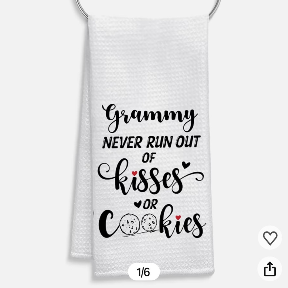 White Kitchen Towel with Fun Print